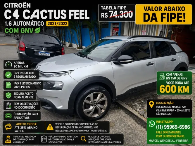 Citroen C4 Cactus Feel Pack 1.6 16V Flex AUT 2022