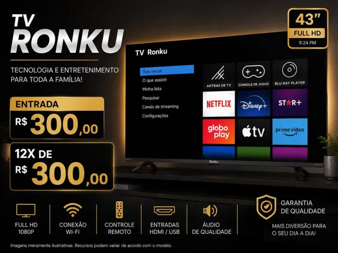 Tv smart na promossória 43 polegadas