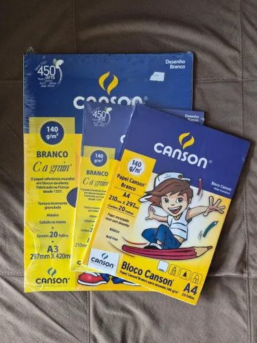 Blocos papel canson a4 e a3