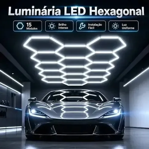 Iluminação Colmeia 14 Célula 6500k Bivolt 4,84mx2,84m