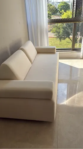 SOFÁ 3 lugares LINHO BRANCO LÍDER 