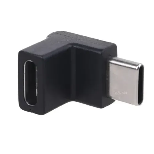 adaptador type tipo c conector em curva L 90 graus