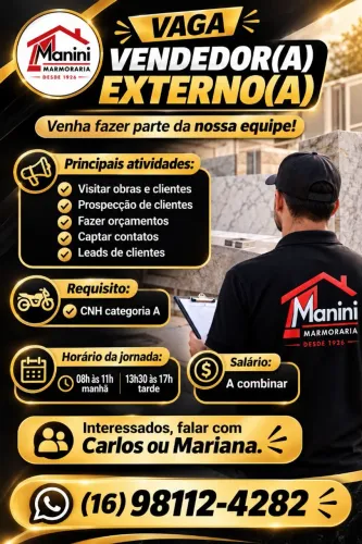 Vendedor externo para visita de obras