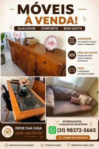 Móveis de madeira maciça +sofá _excelente oportunidade!