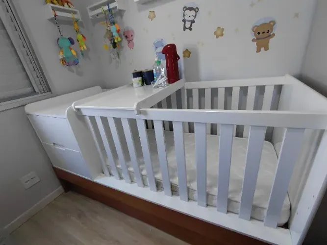 Berço Multifuncional Matic Formare com Bicama, Trocador e Colchão Novo