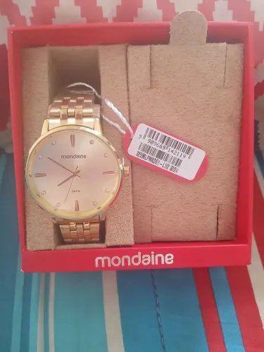 Relógio Dourado Mondaine Feminino Grande Na Caixa R$ 199 