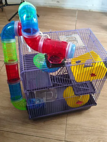 Gaiola Hamster Labirinto Tubo Super Luxo 3 Andares