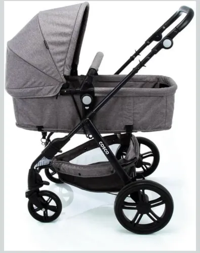 Carrinho De Bebê Duo Moisés Cosco Cinza Preto