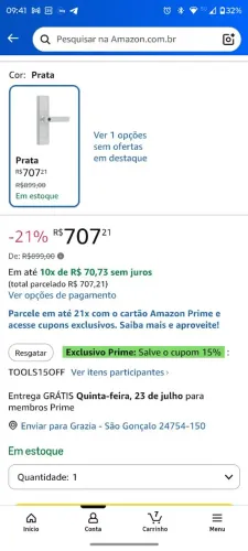 Fechadura Digital de Embutir Elsys ESF-DE2000B - Prata ?