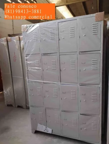 Armário de aço roupeiro para funcionários com 16 portas em até 5x sem juros no cartão 