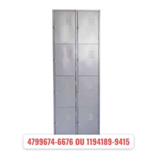 armário de aço com 8 portas pequenas