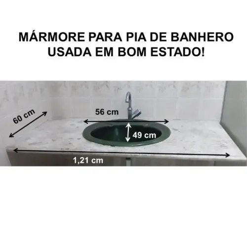 OPORTUNIDADE! BANCADA PARA PIA DE BANHEIRO EM MÁRMORE BEGE PARA PIA OVAL.
