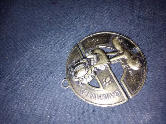 Chaveiro Antigo Garfield Metal Anos 80 Vintage Coleção