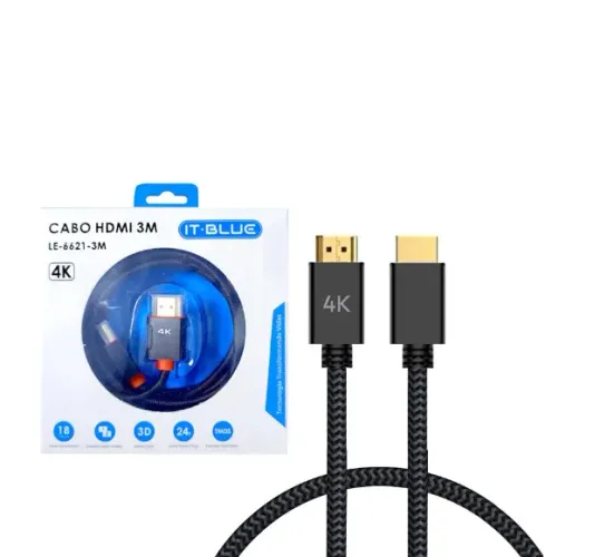 Cabo Hdmi 4K 3 Metros It-Blue