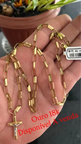 Vendo Corente  ouro 18  15 grama 65 cm peça maciça nova sem uso 