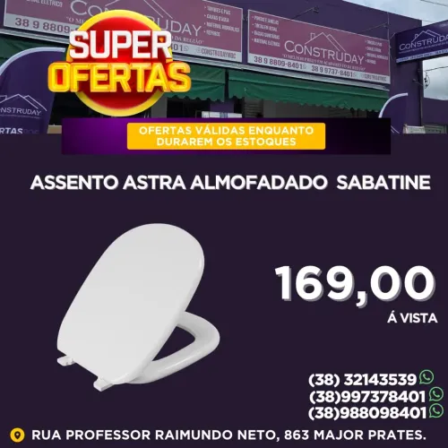Assento Almofadado Quadrado Sabatine Astra. 