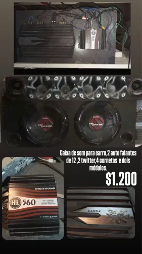 Caixa de som selada para carro, perfeito estado!