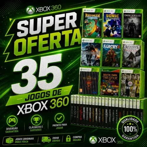 Kit 35 Jogos Xbox 360 Desbloqueado - Em Bom Estado (Usado)