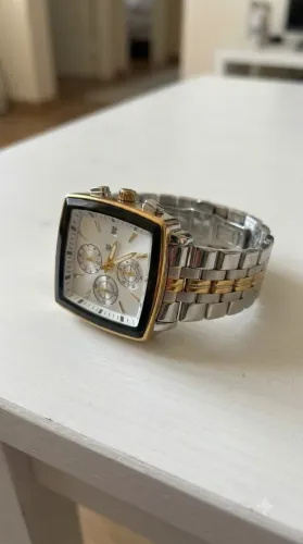 Relógio Masculino Quadrado Pulseira de Aço