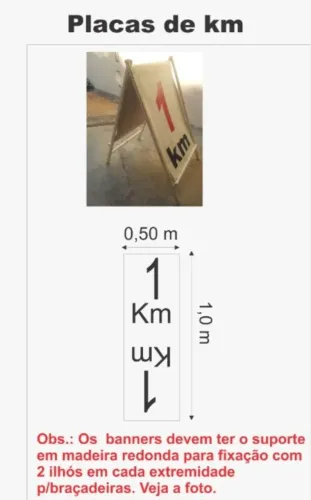 Tripé para informações ou indicações de KM