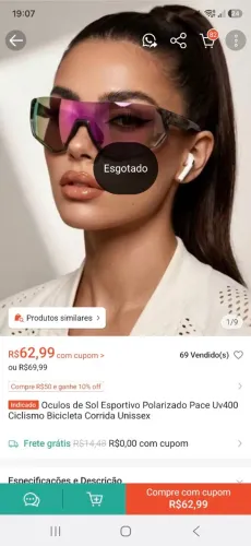 Óculos baixa pace (nuca usado)