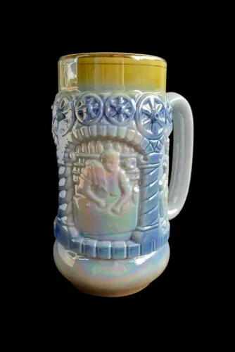 Caneca de Chopp Vintage em Porcelana Perolizada "Lembrança de Florianópolis", Anos 80