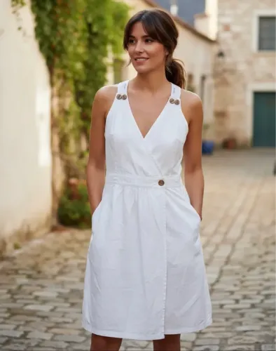 Vestido de Linho Branco Novo