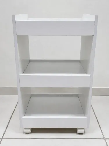 Carrinho Auxiliar Multiuso Branco com Rodízios 65x39x30