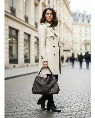 bolsa artsy marrom em couro