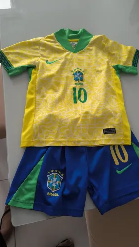 Conjunto camisa e calção do Brasil infantil Tam.24
