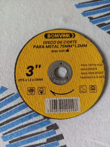 Kit 20 unidades de Discos de corte de ferro 3"/76mm, furo 10mm esmeril 