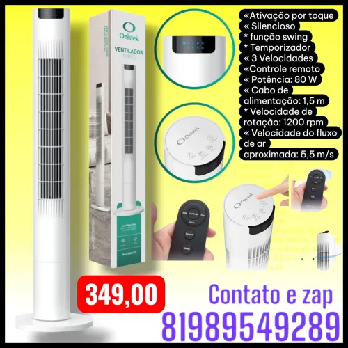 Ventilador Torre Silencioso da marca Onistek, modelo ON-VT600