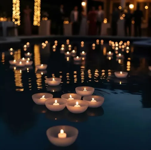 Kit 10 velas + luminárias de decoração/flutuantes