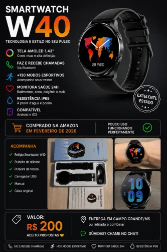 SmartWatch tela amoled