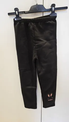 Calça legging tamanho 6 preta de algodão flanelada