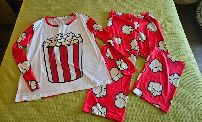 Pijama longo estampa Pipoca G novo