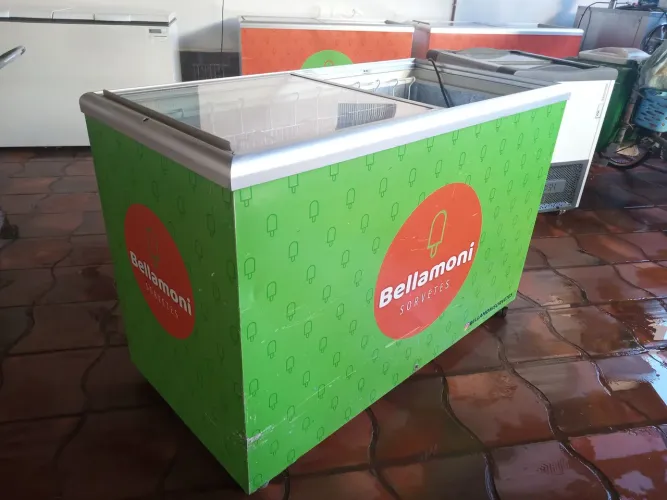 Freezer expositor horizontal tampa de vidro