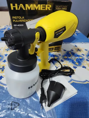 Pistola Pintura Pulverizador Hammer 400w 500ml Gypp4000 Cor Amarelo 110V