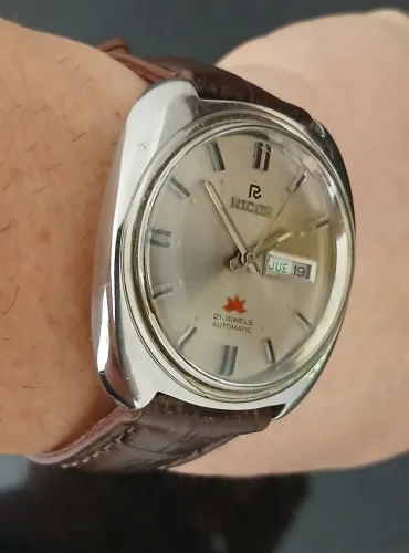 Belíssimo exemplar relógio antigo RICOH AUTOMÁTICO JAPAN novíssimo década de 1970 coleção 
