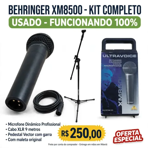 Microfone Dinâmico Behringer Ultravoice modelo XM8500