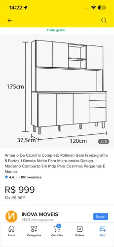Armário semi novo
