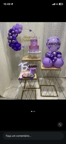 Trio de mesas para decoração 