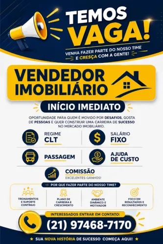 vaga de emprego vendedor imobiliario