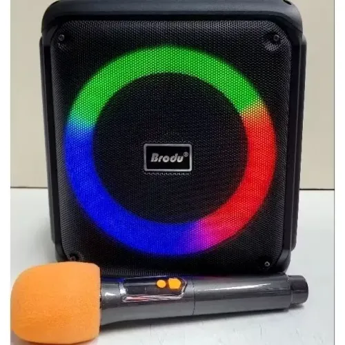 Mega Caixa de som potente completa com microfone sem fio Bluetooth rádio pen-drive karaoke