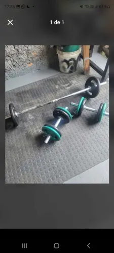 Kit de musculação 30kg barras maciças