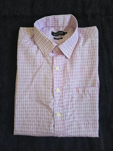 Camisa Social Colombo Rosa e Branca - Tam 3