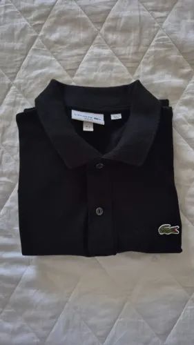 Polo Lacoste Slim Fit Preta - Original