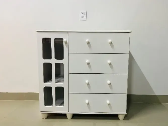 Cômoda infantil branca 100% MDF