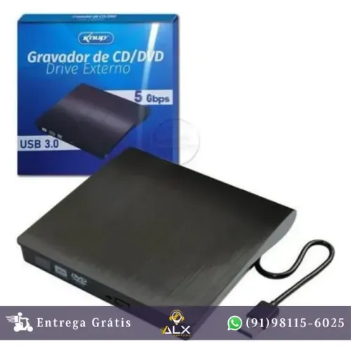 Gravador Leitor Dvd Externo Usb 3.0 Kp-le300 para Pc e Notebook *ENTREGA GRÁTIS*