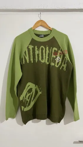 suéter de tricô antiqueda verde gg